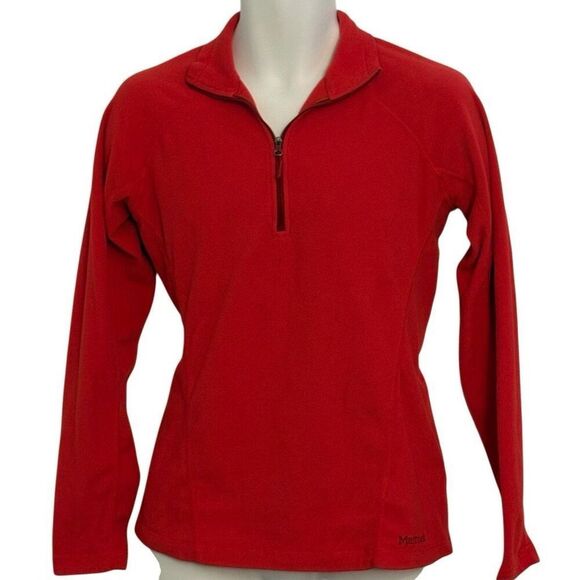 Marmot Fleece Jacket Team Red Lightweight Half Zip Base Layer. Size Medium - Picture 4 of 9